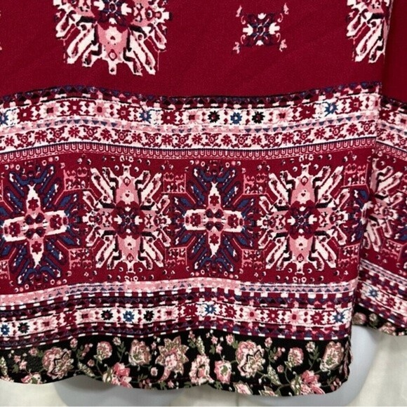 Pink Republic Three-Quarter Sleeve Medallion Mixed Print Multicolor Size S Top - Picture 13 of 15